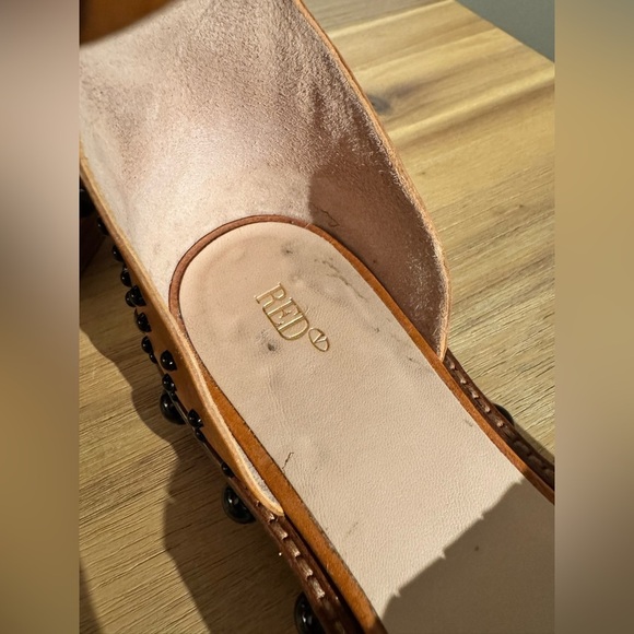 Valentino Garavani Red Leather Strappy Sandals Brown Studded Size 39 US 9 Brown - Picture 6 of 11